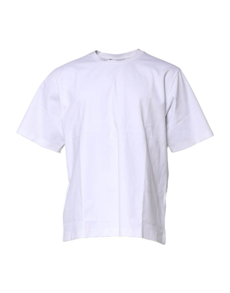 Dolce & Gabbana White Cotton Short Sleeves Crew Neck T-shirt - Hilstor