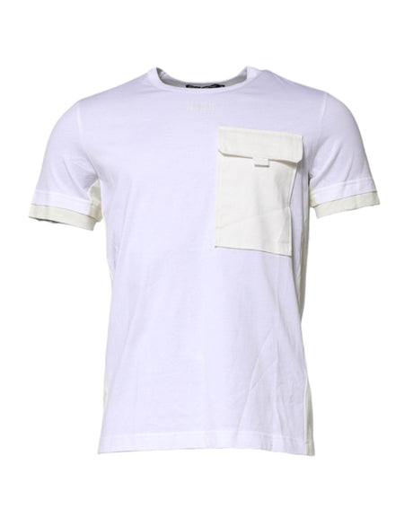 Dolce & Gabbana White Cotton Pocket Short Sleeves T-shirt - Hilstor