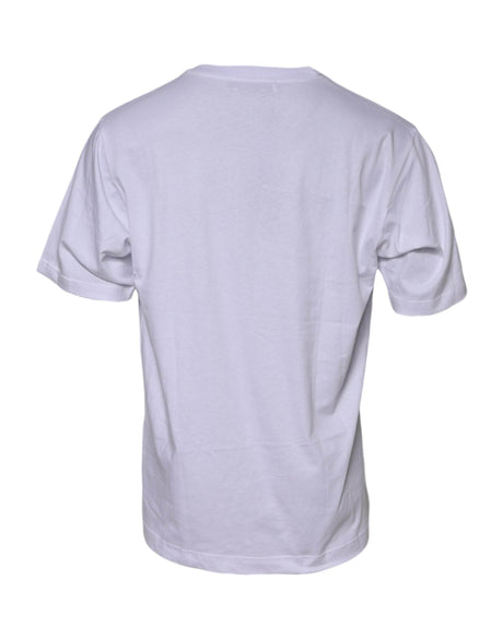 Dolce & Gabbana White Cotton Logo Print Crew Neck T-shirt - Hilstor
