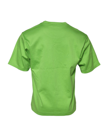 Dolce & Gabbana Green Graphic Printed Round Neck T-shirt - Hilstor