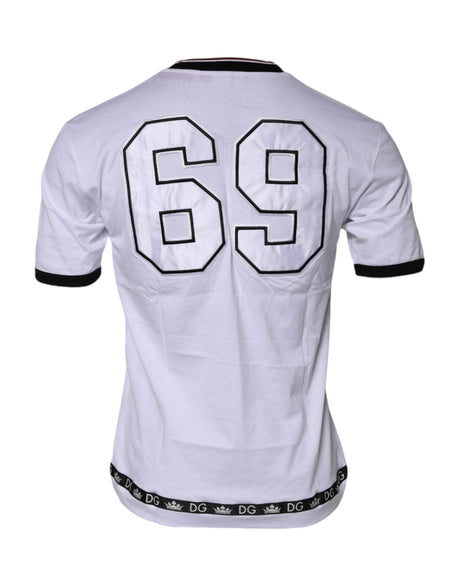 Dolce & Gabbana White Cotton Crown King Embroidery T-shirt - Hilstor