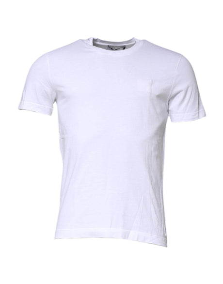 Dolce & Gabbana White Cotton Crew Neck Short Sleeves T-shirt - Hilstor