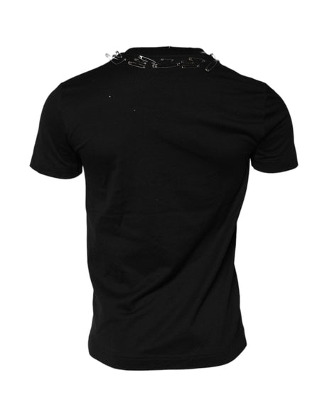 Dolce & Gabbana Black Logo Embellish Short Sleeves T-shirt - Hilstor