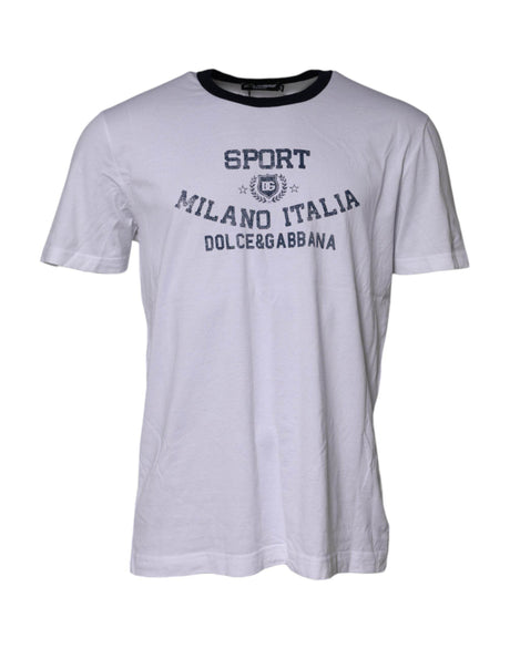 Dolce & Gabbana White DG Logo Print Short Sleeve T-shirt - Hilstor