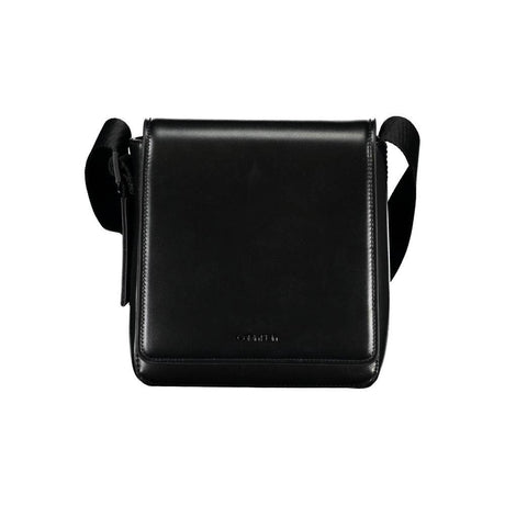 Calvin Klein Sleek Black Shoulder Bag with Logo Detail - Hilstor
