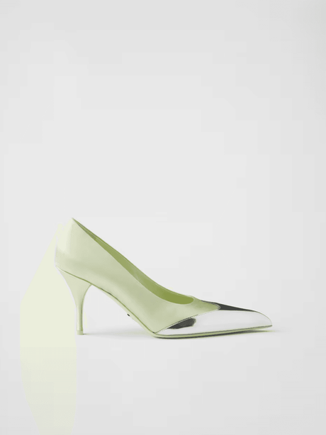 Prada Satin And Metallic Leather Pumps - Hilstor