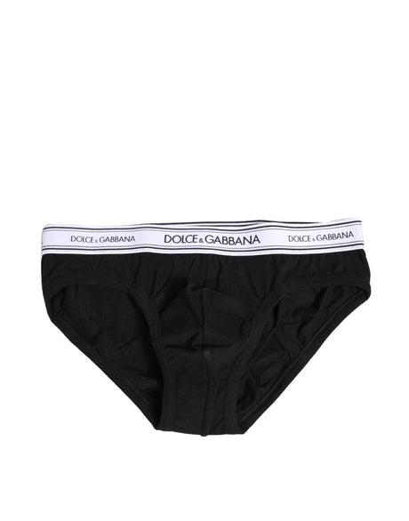 Dolce & Gabbana Black Cotton Stretch Regular Brief Underwear - Hilstor