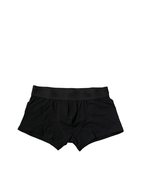 Dolce & Gabbana Black Cotton Stretch Regular Boxer Underwear - Hilstor