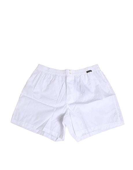 Dolce & Gabbana White Cotton Regular Boxer Shorts Underwear - Hilstor