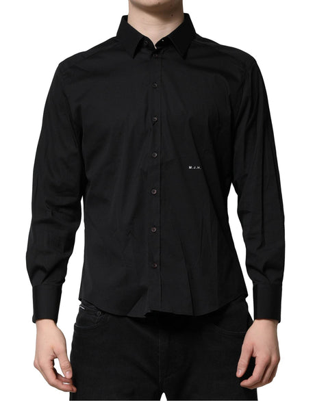 Dolce & Gabbana Black SARTORIA Cotton Formal Men Dress Shirt - Hilstor
