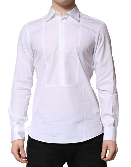 Dolce & Gabbana White Poplin Cotton Formal Men Dress Shirt - Hilstor