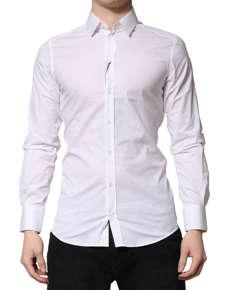 Dolce & Gabbana White GOLD Long Sleeves Dress Formal Shirt - Hilstor