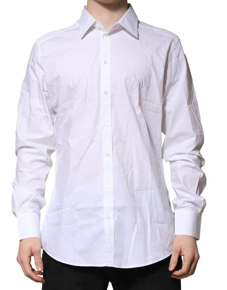 Dolce & Gabbana White GOLD Long Sleeves Dress Formal Shirt - Hilstor