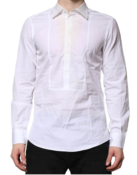 Dolce & Gabbana White Poplin Cotton Formal Men Dress Shirt - Hilstor
