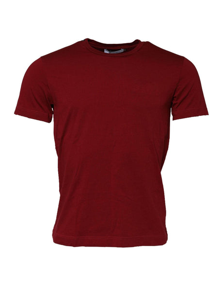 Dolce & Gabbana Dark Red Men Crew Neck Short Sleeve T-shirt - Hilstor