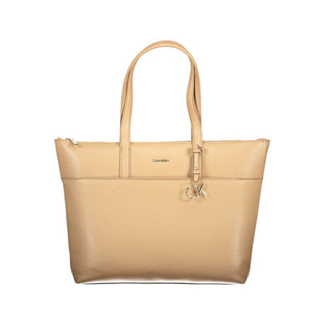 Calvin Klein Beige Polyester Women Handbag - Hilstor