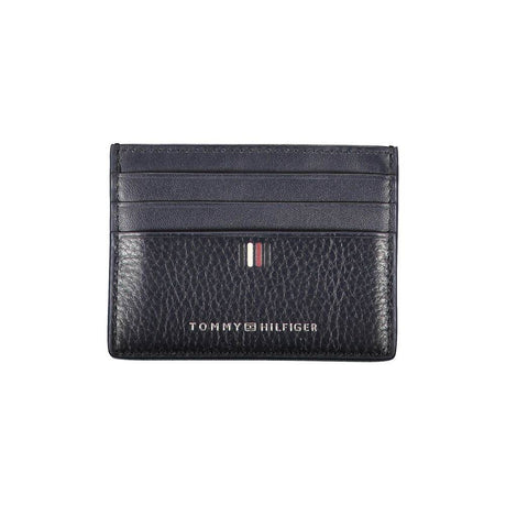 Tommy Hilfiger Sleek Blue Leather Card Holder with Contrast Details - Hilstor