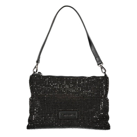Mario Valentino Black Polyester Women Handbag with Rhinestone Details - Hilstor