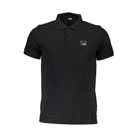 Cavalli Class Black Cotton Men Polo Shirt - Hilstor