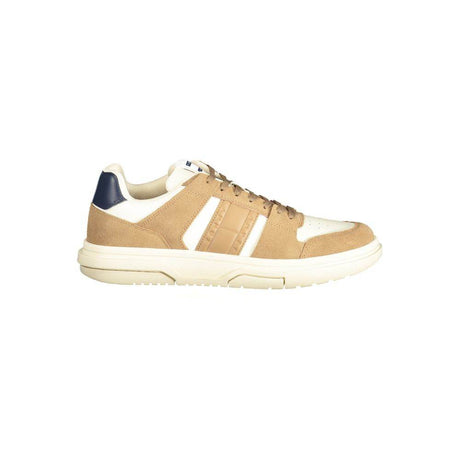 Tommy Hilfiger Beige Leather Men Sneaker - Hilstor