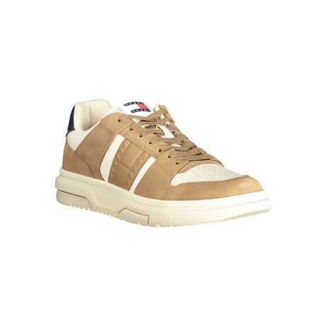 Tommy Hilfiger Beige Leather Men Sneaker - Hilstor