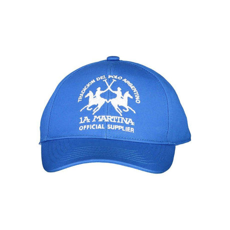 La Martina Blue Cotton Men Cap - Hilstor