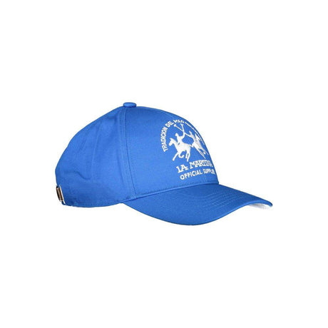 La Martina Blue Cotton Men Cap - Hilstor