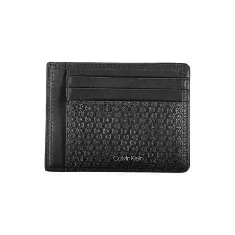 Calvin Klein Sleek Black Leather Coin Purse with Card Holder - Hilstor