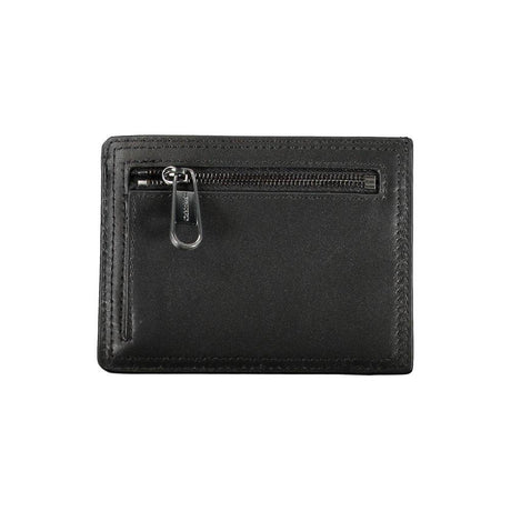 Calvin Klein Sleek Black Leather Coin Purse with Card Holder - Hilstor