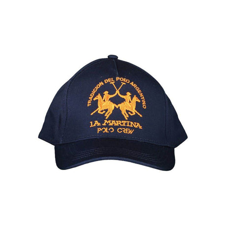 La Martina Blue Cotton Men Cap - Hilstor