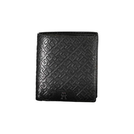 Tommy Hilfiger Sleek Black Leather Dual-Compartment Wallet - Hilstor