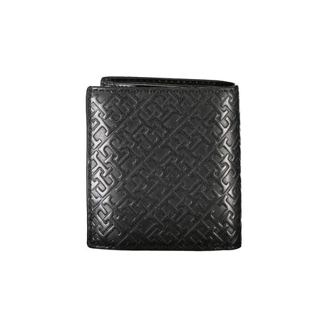 Tommy Hilfiger Sleek Black Leather Dual-Compartment Wallet - Hilstor