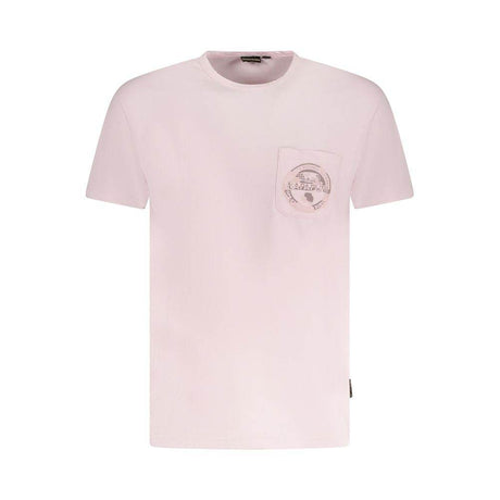Napapijri Pink Cotton Men T-Shirt - Hilstor