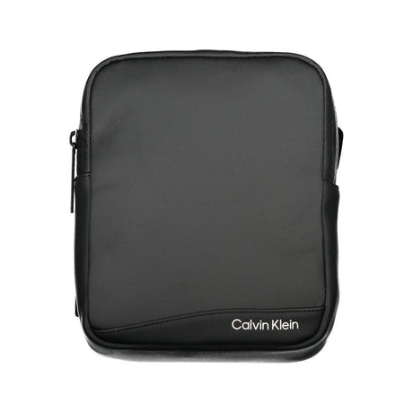 Calvin Klein Sleek Black Recycled Polyester Shoulder Bag - Hilstor