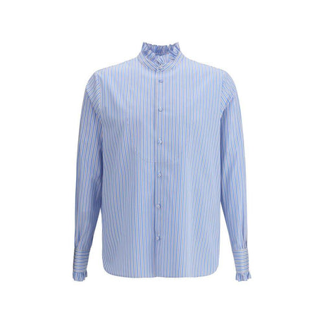 Valentino Striped plastron and ruffle Shirt - Hilstor