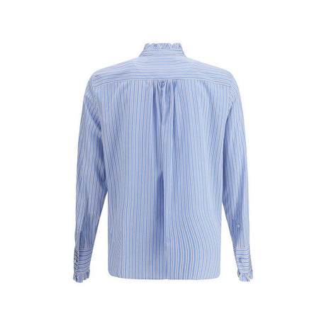 Valentino Striped plastron and ruffle Shirt - Hilstor