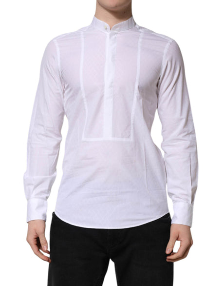 Dolce & Gabbana White Cotton Slim Long Sleeves Formal Shirt - Hilstor