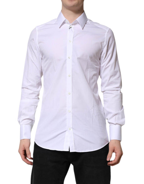 Dolce & Gabbana White GOLD Long Sleeves Dress Formal Shirt - Hilstor