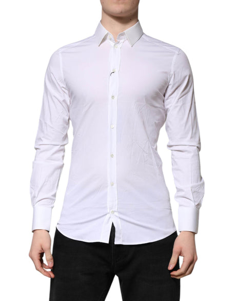 Dolce & Gabbana White GOLD Long Sleeves Dress Formal Shirt - Hilstor