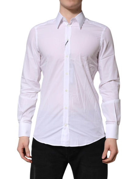 Dolce & Gabbana White MARTINI Long Sleeves Dress Formal Shirt - Hilstor