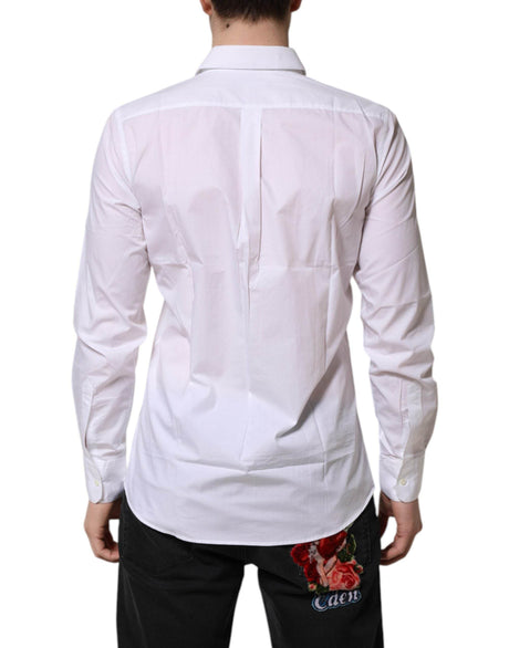 Dolce & Gabbana White Cotton Long Sleeves Dress Formal Shirt - Hilstor