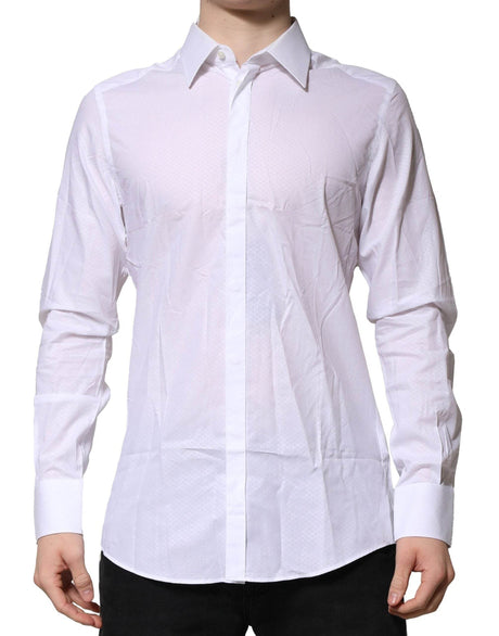 Dolce & Gabbana White MARTINI Cotton Men Dress Formal Shirt - Hilstor