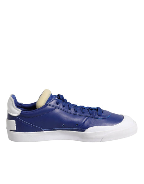 Nike White Blue Lace Up Low Top Drop-Type PRM Sneakers Shoes - Hilstor