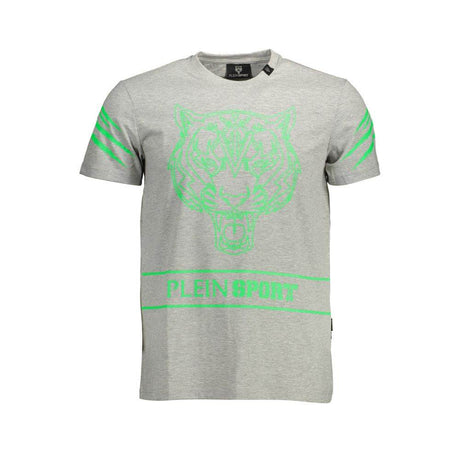 Plein Sport Gray Cotton Men T-Shirt - Hilstor