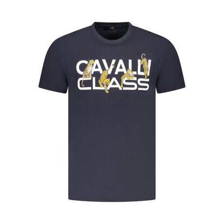 Cavalli Class Blue Cotton Men T-Shirt - Hilstor