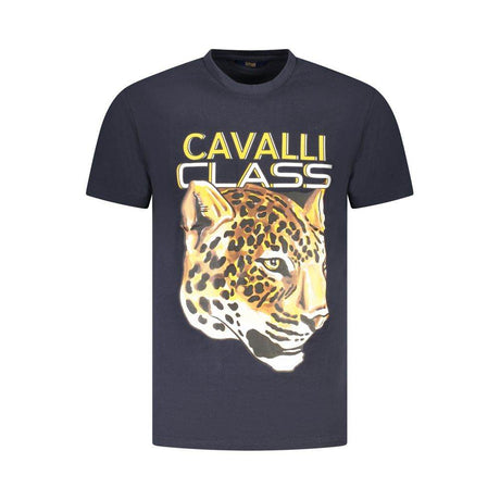 Cavalli Class Blue Cotton Men T-Shirt - Hilstor