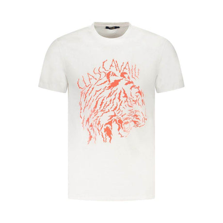 Cavalli Class White Cotton Men T-Shirt - Hilstor