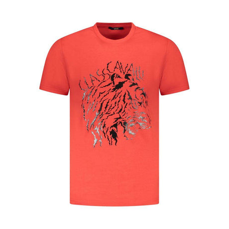 Cavalli Class Red Cotton Men T-Shirt - Hilstor