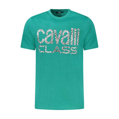 Cavalli Class Green Cotton T-Shirt - Hilstor