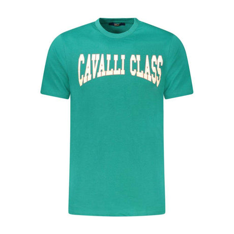 Cavalli Class Green Cotton T-Shirt - Hilstor